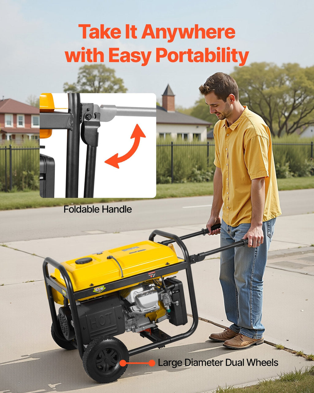 Portable Generator, 9625W Peak Watt Home Generator, Backup Generators For Home With Foldable Handle, – product image 4 | SeeMyMails Marketplace