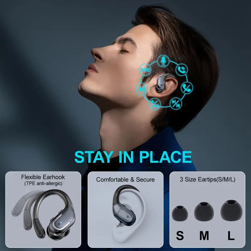 Wireless Sports Earbuds with Pure Bass Sound and LED Display - Black – product view 2 | SeeMyMails Marketplace
