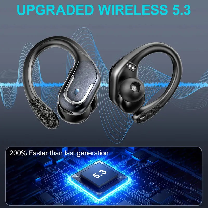 Wireless Sports Earbuds with Pure Bass Sound and LED Display - Black | SeeMyMails Marketplace