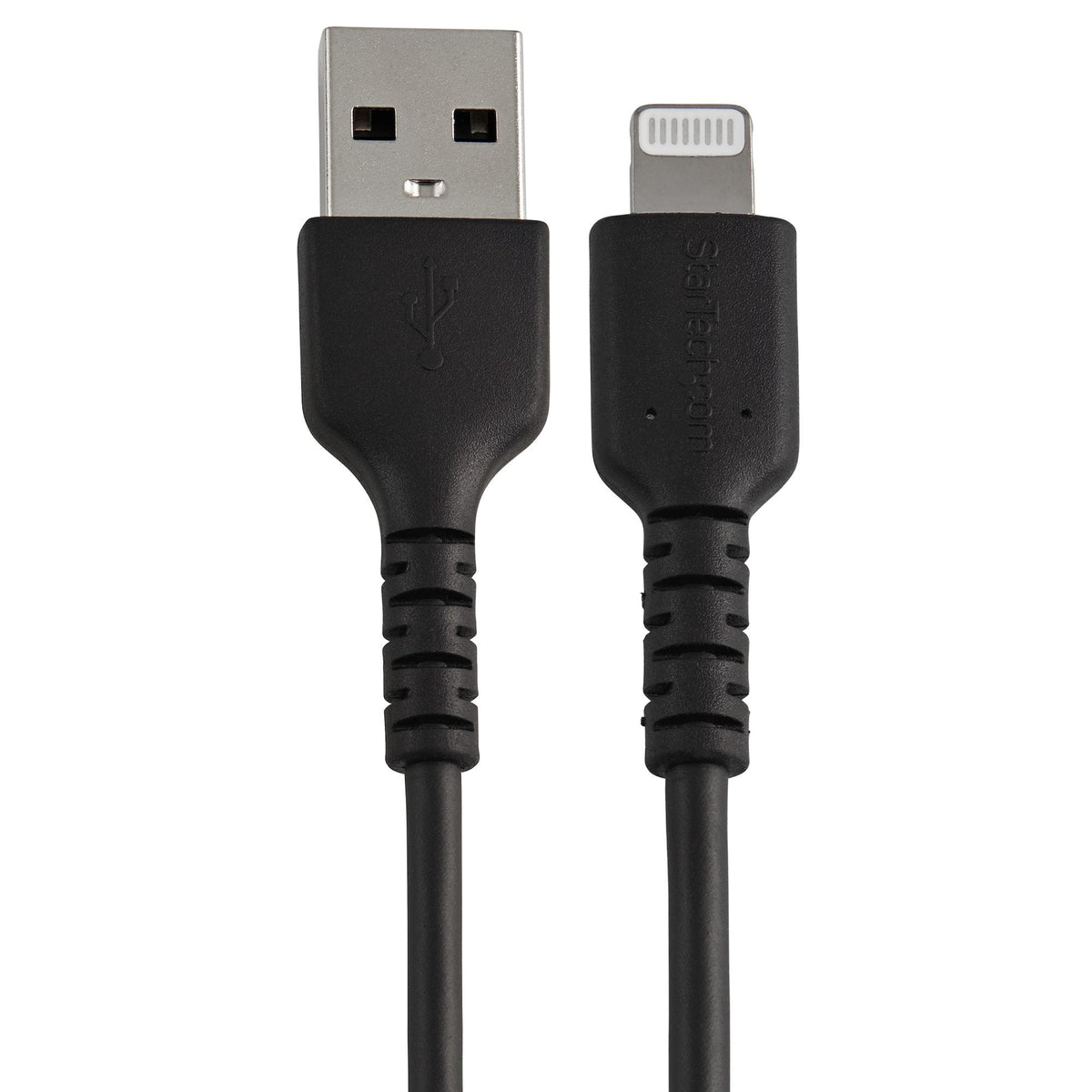 Star Tech 12inch (30cm) Durable Black USB-A to Lightning Cable - Heavy Duty Rugged Aramid Fiber USB  – product view 4 | SeeMyMails Marketplace