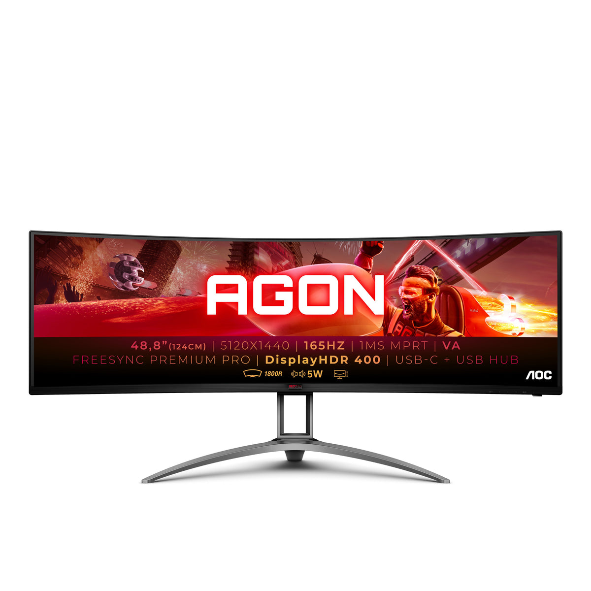AOC B2 AG493UCX2 computer monitor 124 cm (48.8") 5120 x 1440 pixels Quad HD LED Black – product view 3 | SeeMyMails Marketplace