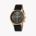 Esprit Men's Black Leather Watch, Black Dial | Es1g084m0025 | SeeMyMails Marketplace