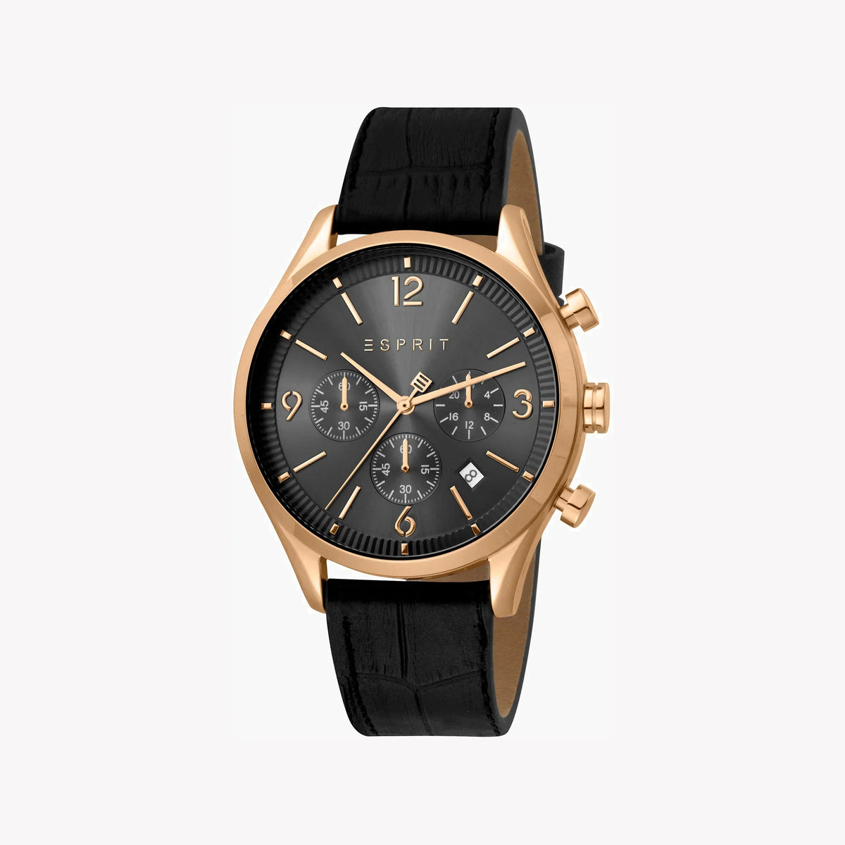 Esprit Men's Black Leather Watch, Black Dial | Es1g084m0025 | SeeMyMails Marketplace