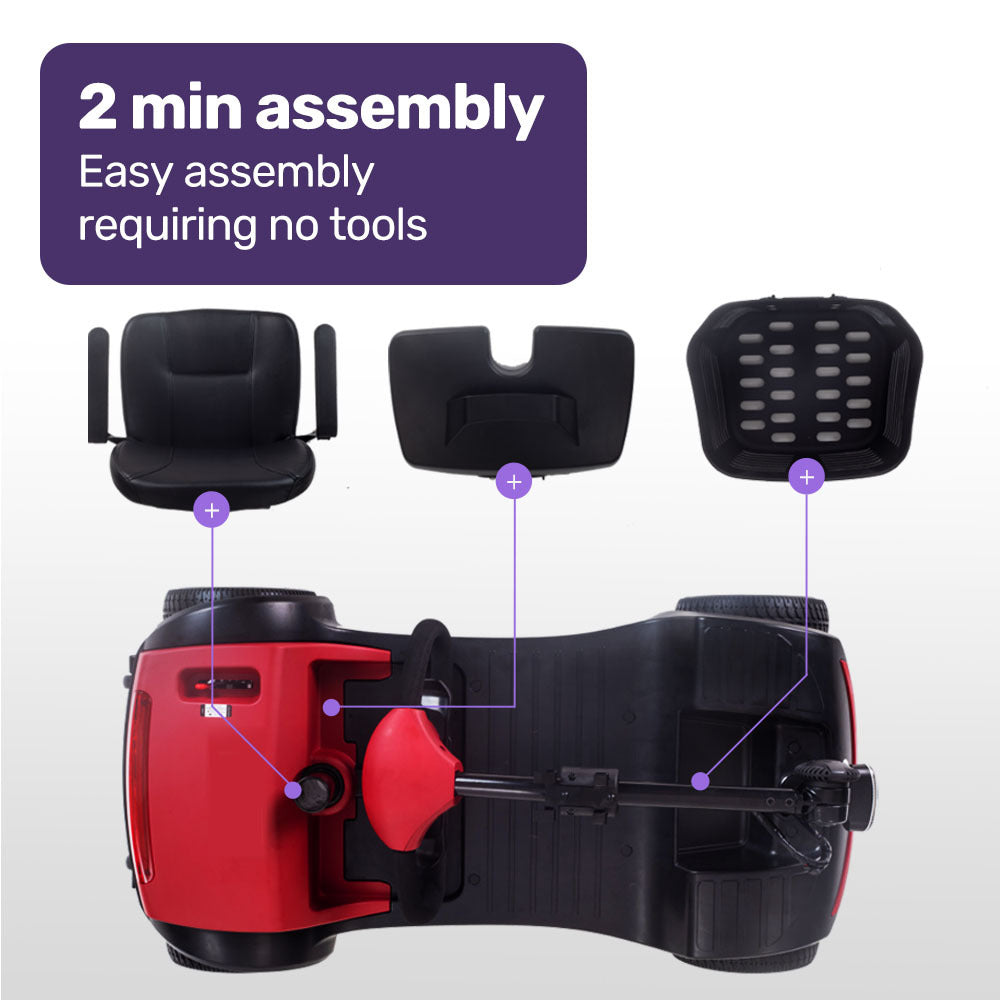 NNEMB -Mid-Sized Foldable Electric Motorised Mobility Scooter - Red – product view 5 | SeeMyMails Marketplace