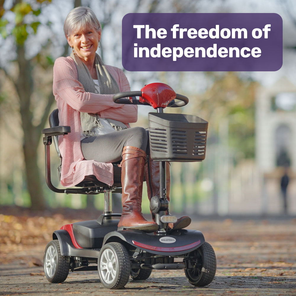 NNEMB -Mid-Sized Foldable Electric Motorised Mobility Scooter - Red – product view 2 | SeeMyMails Marketplace