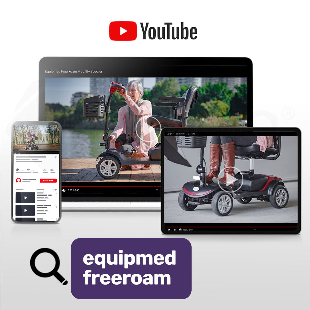 NNEMB -Mid-Sized Foldable Electric Motorised Mobility Scooter - Red – product view 3 | SeeMyMails Marketplace