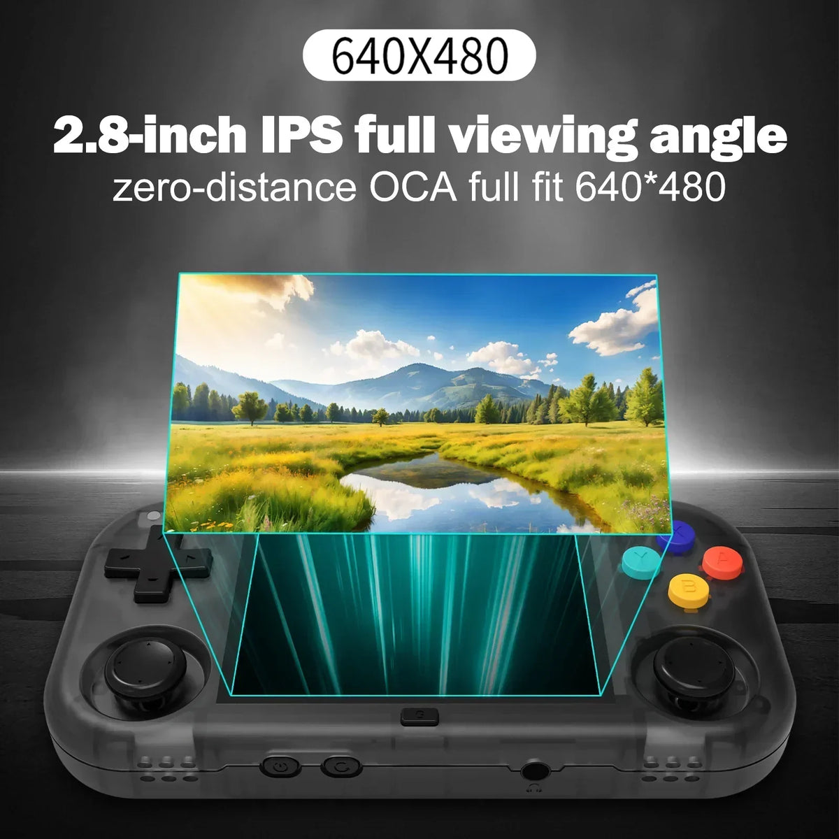 NNEOBA Handheld Retro Gaming Console with 2.8'' IPS Screen – Crystal Black – product view 3 | SeeMyMails Marketplace