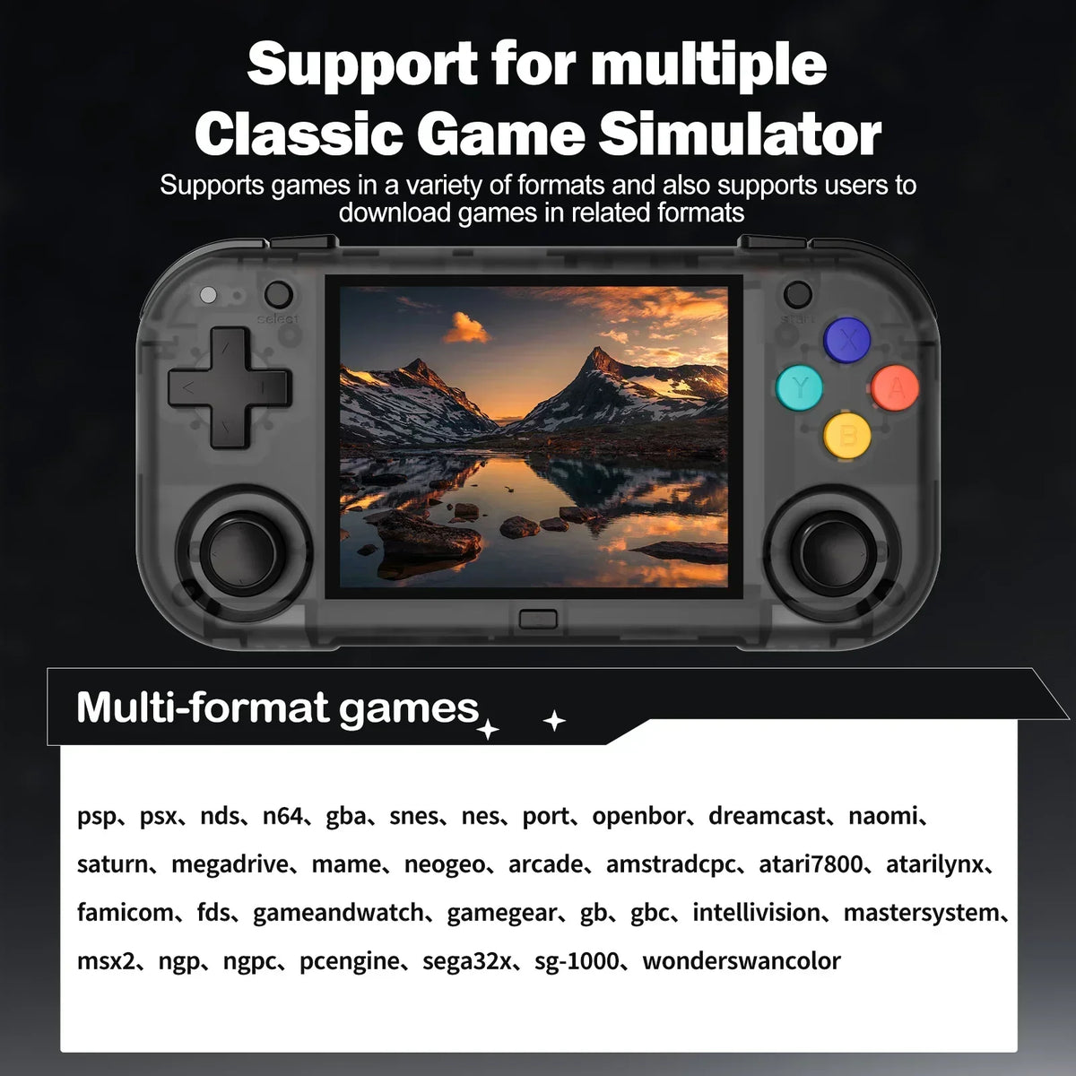 NNEOBA Handheld Retro Gaming Console with 2.8'' IPS Screen – Crystal Black – product view 5 | SeeMyMails Marketplace