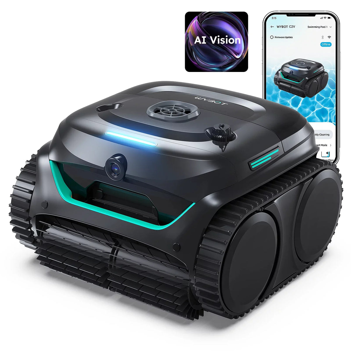 WYBOT C2 Vision Robotic Pool Cleaner Vacuum with AI Vision & Smart APP Control | SeeMyMails Marketplace