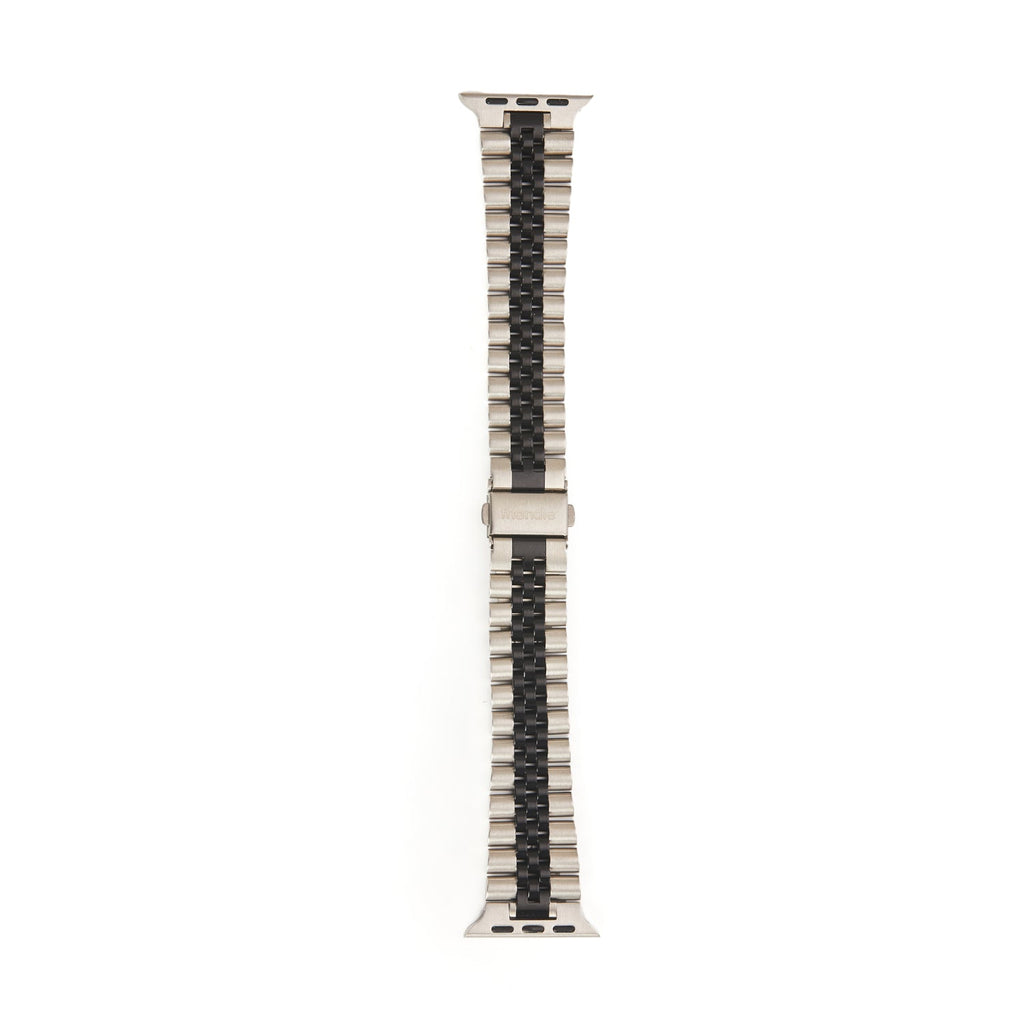 Stainless Steel Link Bracelet Band - The Perth in Silver and Black Large - Compatible with Apple Wat – product image 2 | SeeMyMails Marketplace