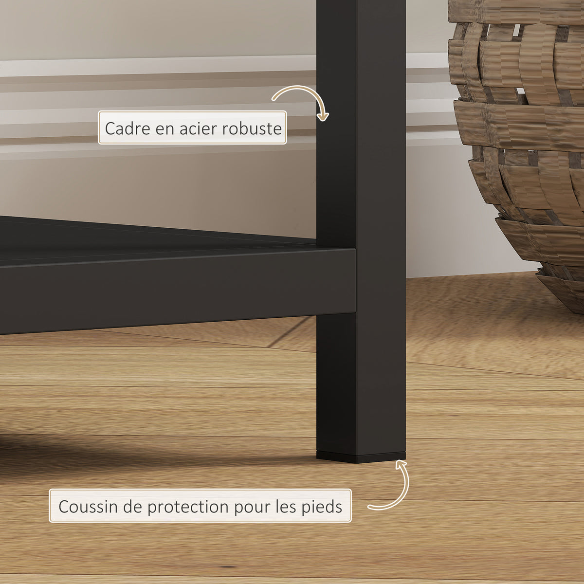 Console meuble étroite à 4 niveaux style industriel cadre en acier, 110 x 30 x 75 cm, noir – product image 10 | SeeMyMails Marketplace