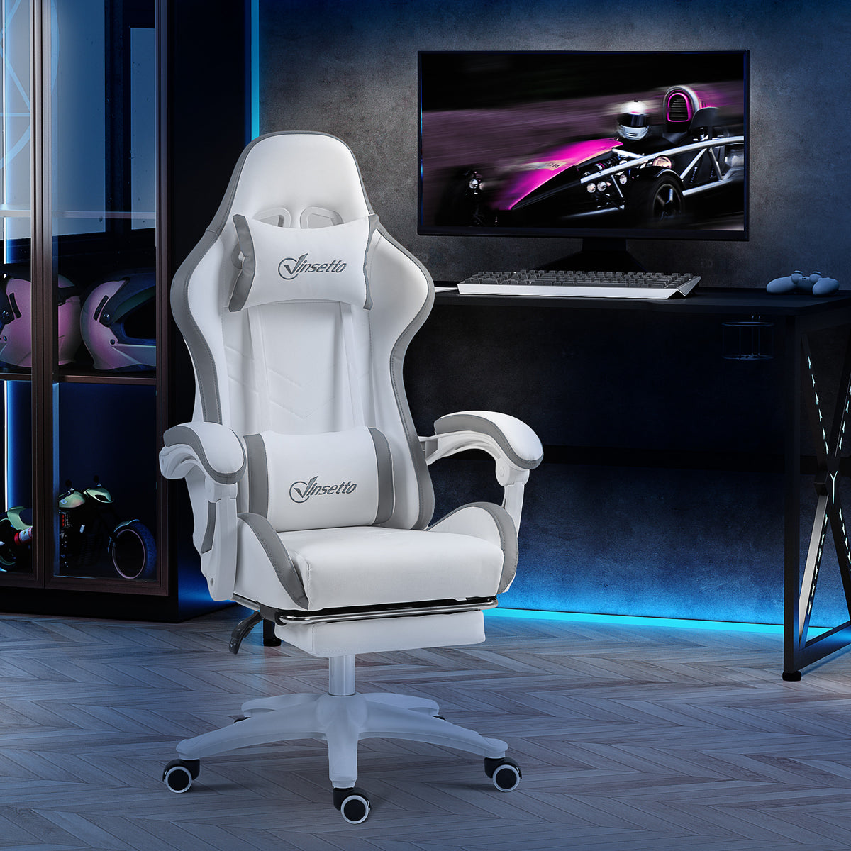 Chaise gaming fauteuil gaming ergonomique avec dossier inclinable à 135° et soutien lombaire, 65 x 6 – product view 9 | SeeMyMails Marketplace