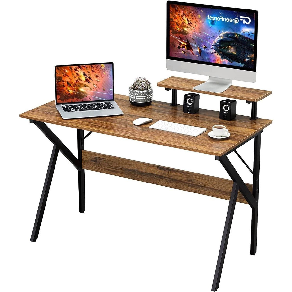 Modern 47-inch Home Office Laptop Computer Desk with Moveable Top Shelf – product view 2 | SeeMyMails Marketplace