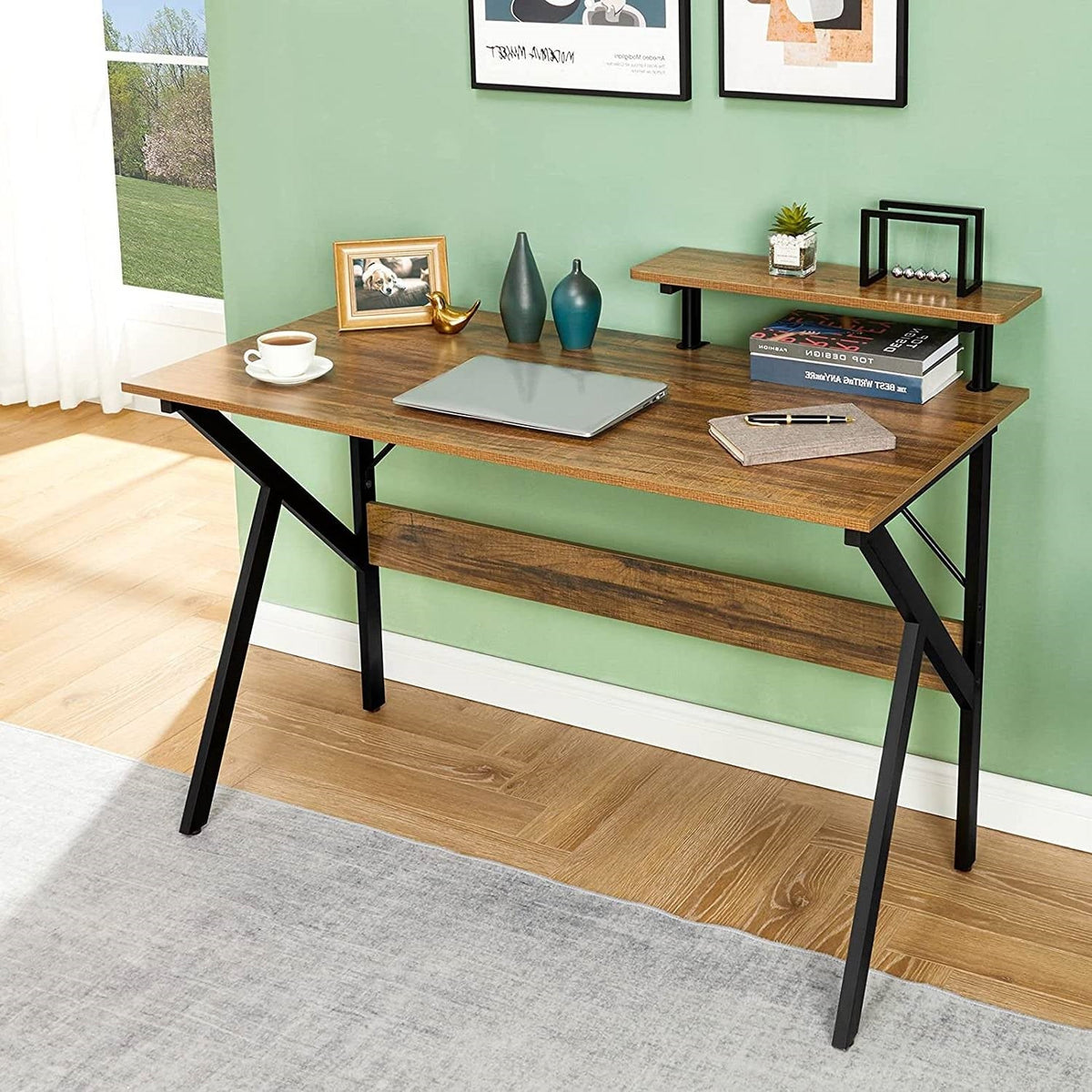 Modern 47-inch Home Office Laptop Computer Desk with Moveable Top Shelf – product view 4 | SeeMyMails Marketplace