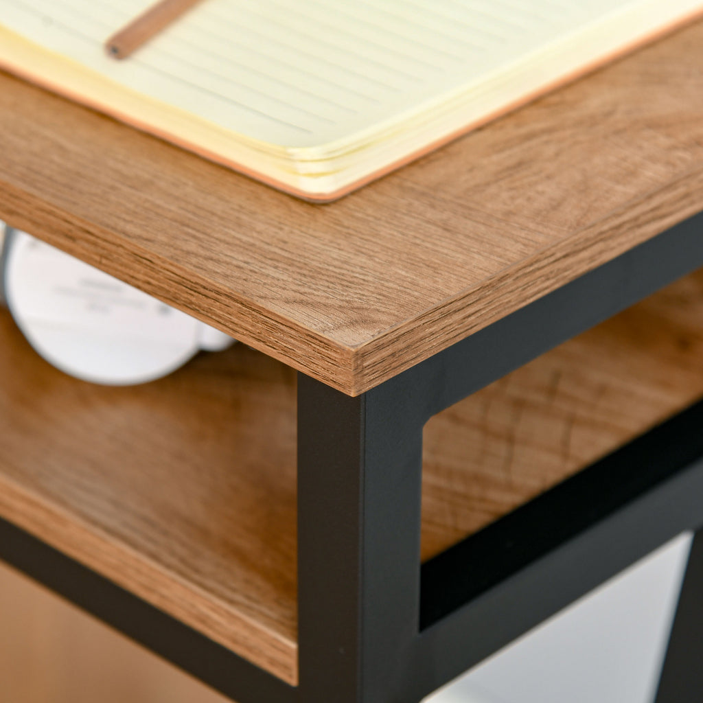 Bureau Style Industriel 120L x 60l x 76H cm tiroir + 2 niches piètement métal Noir Plateau, pour Étu – product view 6 | SeeMyMails Marketplace