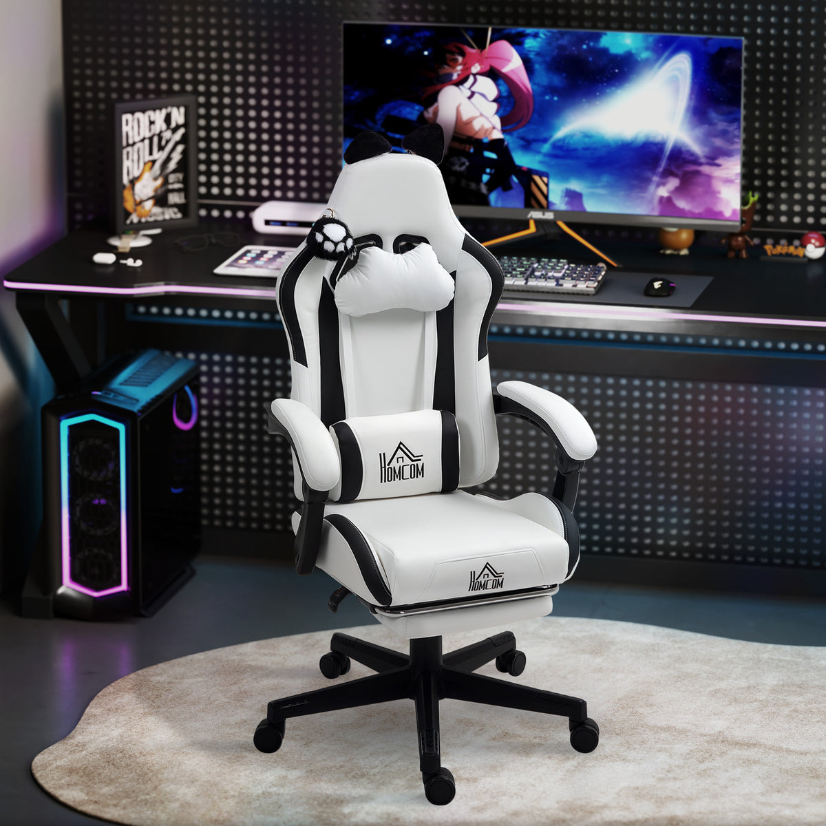 Chaise gaming ergonomique avec Oreilles de Chat, fauteuil gamer avec dossier inclinable, 65 x 62 x 1 – product view 4 | SeeMyMails Marketplace