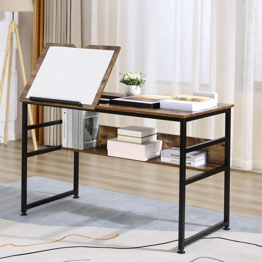 Table à dessin inclinable bureau informatique design industriel - plateau relevable, étagère - panne – product view 8 | SeeMyMails Marketplace