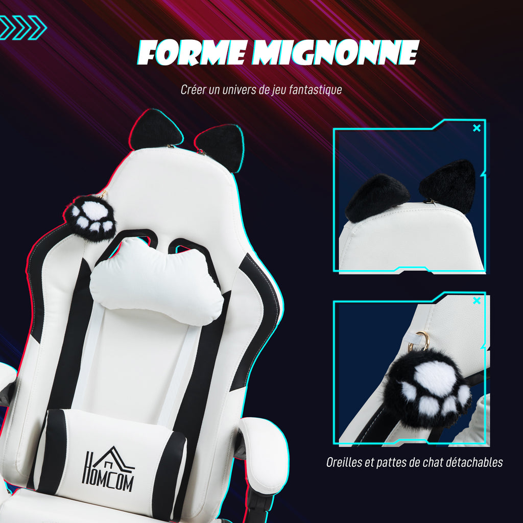 Chaise gaming ergonomique avec Oreilles de Chat, fauteuil gamer avec dossier inclinable, 65 x 62 x 1 – product view 2 | SeeMyMails Marketplace