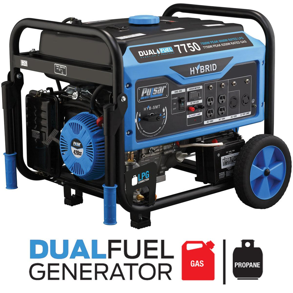 Pulsar Dual Fuel Portable Generator 7750 Peak Watts Gas / 6250 Peak Watts Propane with Electric Star – product image 3 | SeeMyMails Marketplace