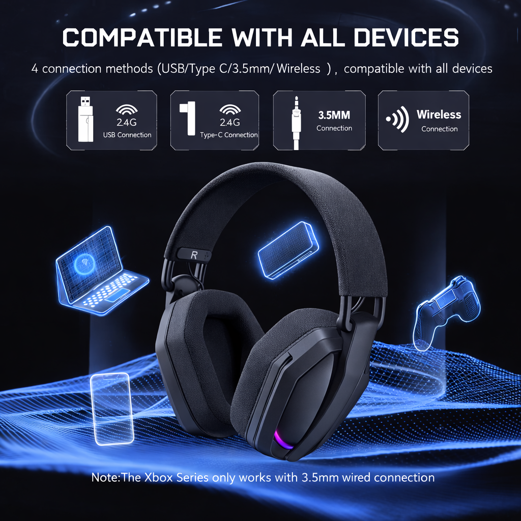 Wireless Gaming Headphones with Noise Cancelling Mic – product view 3 | SeeMyMails Marketplace