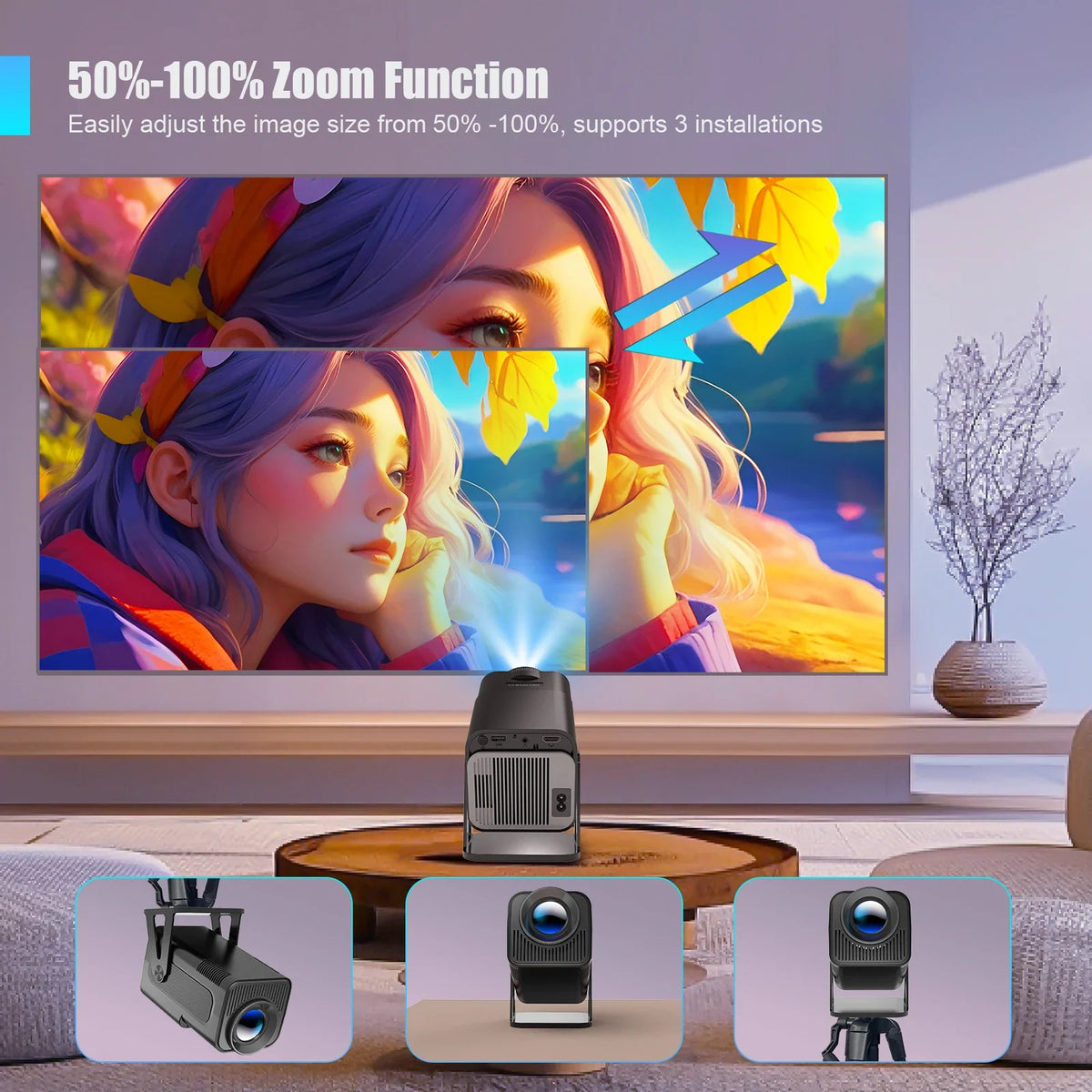 NNEOBA Android 13 Mini Projector Black – product image 3 | SeeMyMails Marketplace