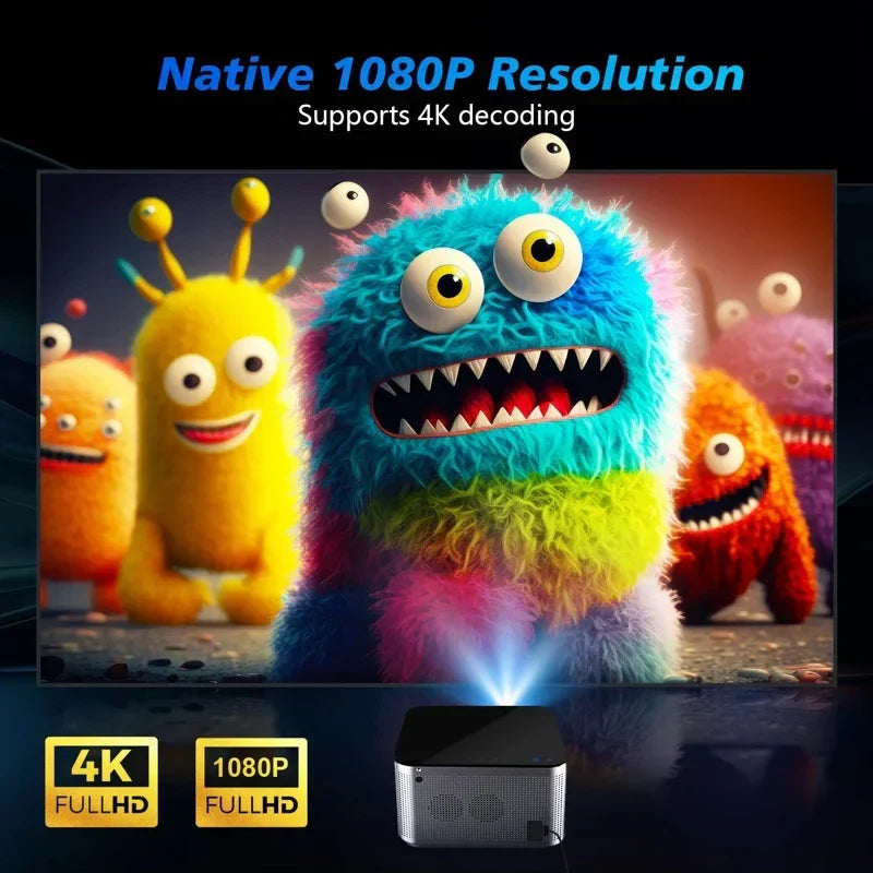 4K Android 11 Smart Projector 1080P LED WiFi6 Black – product view 2 | SeeMyMails Marketplace