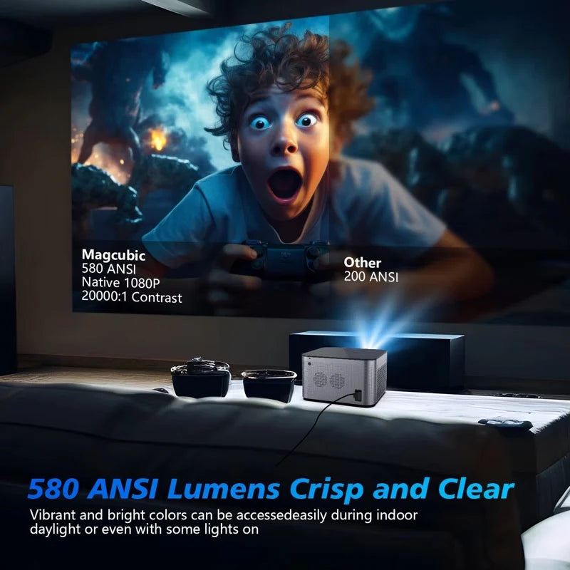 4K Android 11 Smart Projector 1080P LED WiFi6 Black – product view 3 | SeeMyMails Marketplace