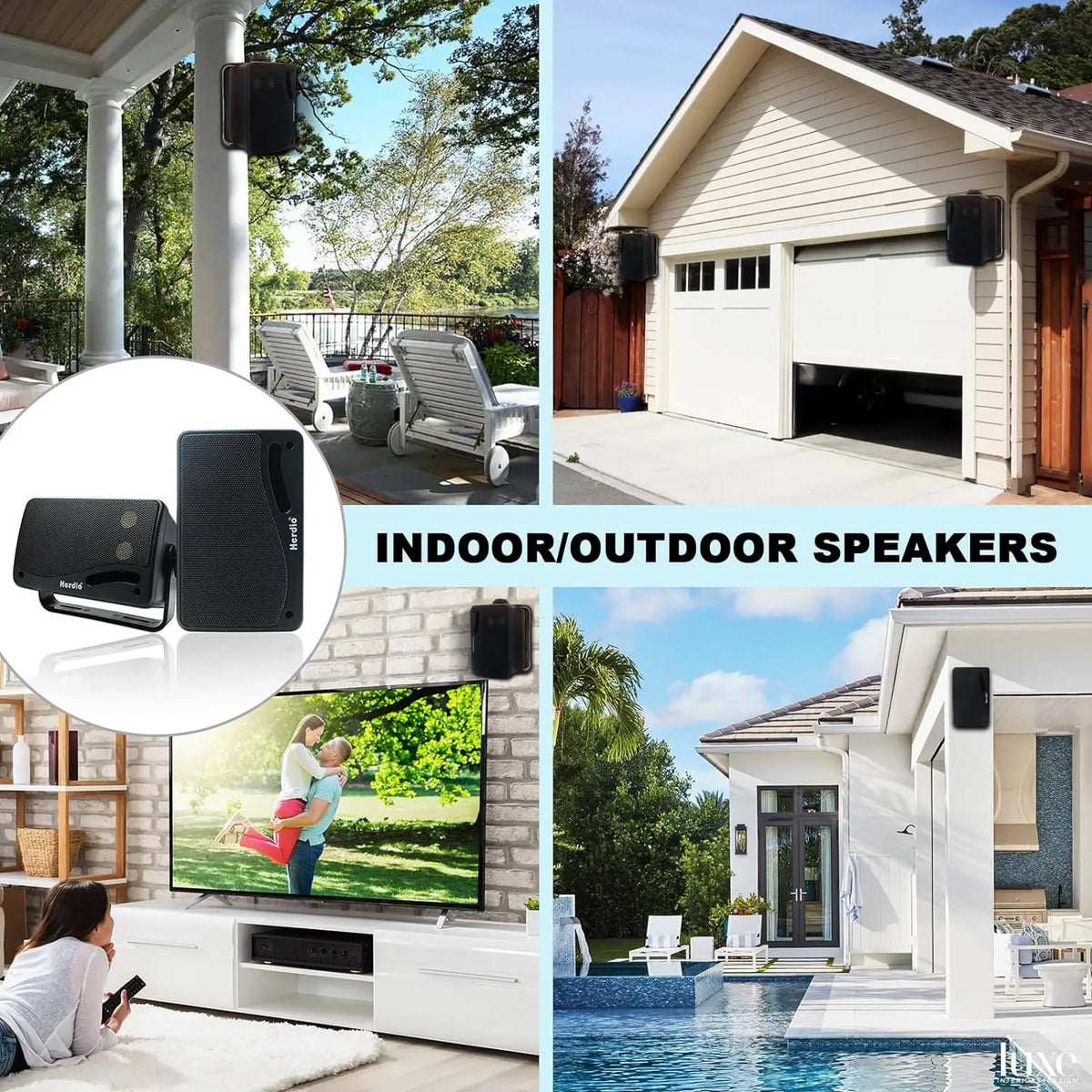 NNEOBA 3-Way Waterproof Wall Mount Speakers Black – product image 5 | SeeMyMails Marketplace