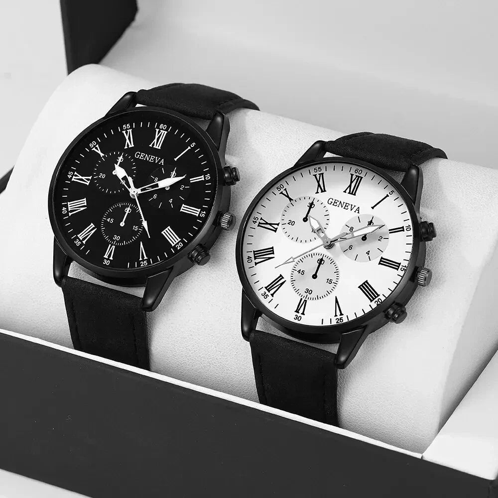 NNEOBA Couple Leather Quartz Watches Set – product image 2 | SeeMyMails Marketplace