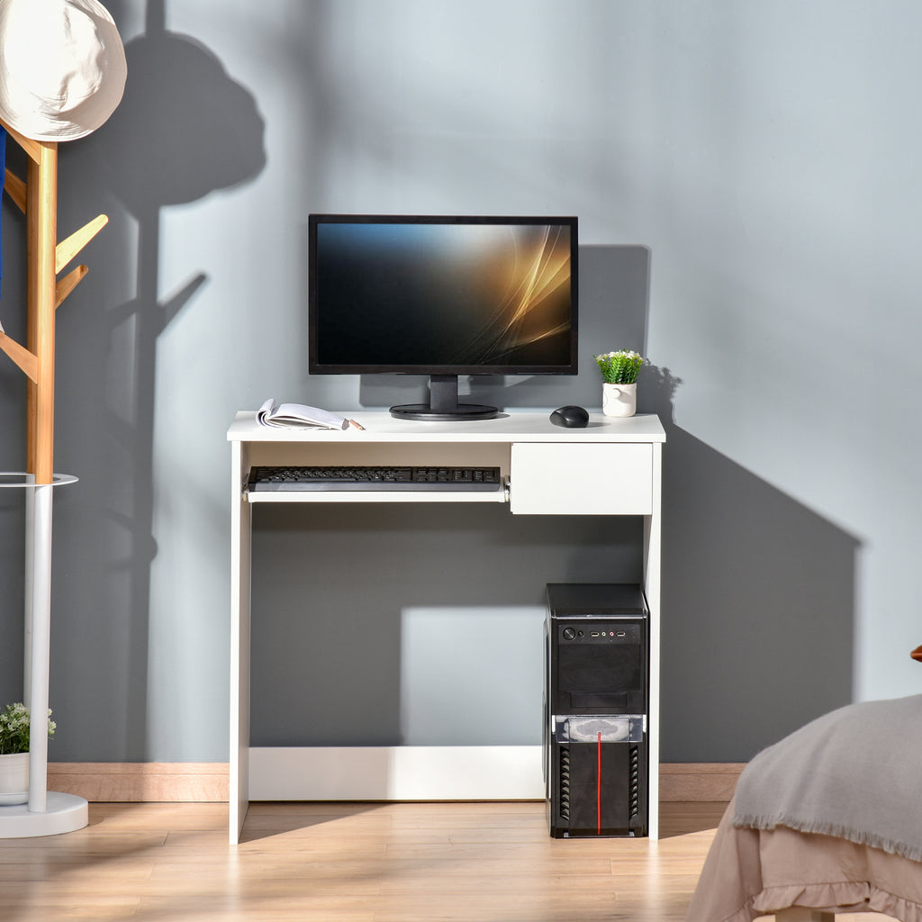 Bureau d'Ordinateur, 80 x 45 x 75 cm, Bureau avec Rangement, Plateau pour Clavier et Tiroir, Blanc – product view 6 | SeeMyMails Marketplace