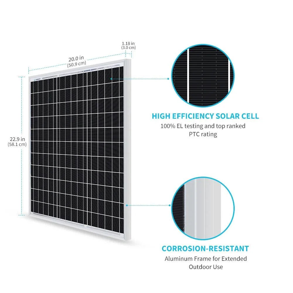 Renogy 50W Monocrystalline Solar Panel 12V High-Efficiency PV Module for RV & Marine Use – product image 2 | SeeMyMails Marketplace