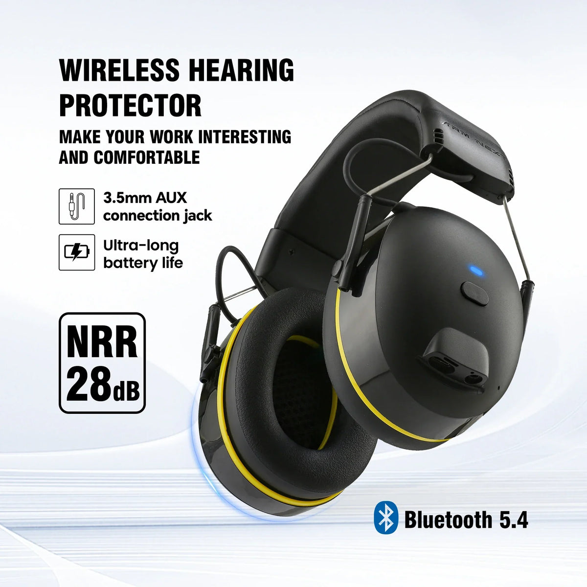 Rechargeable Noise Reduction Earmuffs Yellow – product view 5 | SeeMyMails Marketplace