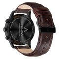 Trnda Men's Stainless Steel Black Watch, Brown Leather Band | Trnda-43mm | SeeMyMails Marketplace