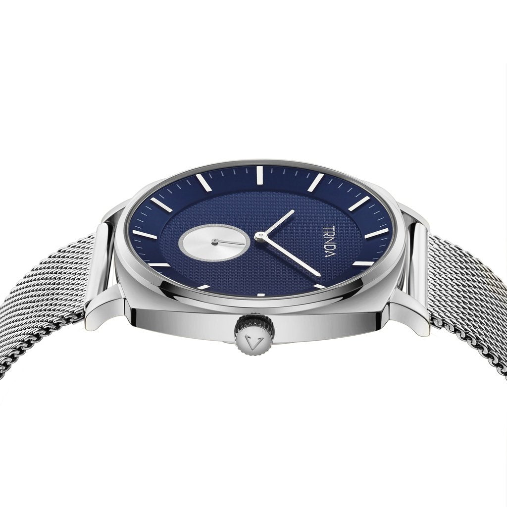 Trnda Men's Stainless Steel Watch, Blue Dial | Trn-Sq45-Sl – product image 3 | SeeMyMails Marketplace