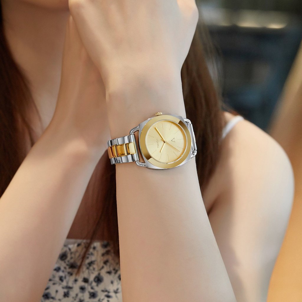 Trnda Women's Stainless Steel Watch, Silver-Gold Band | Trn-35.8 – product image 3 | SeeMyMails Marketplace