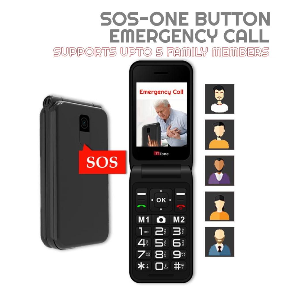 TTfone Black TT760 4G Flip 4G Mobile with USB C Cable, O2 SIM – product image 2 | SeeMyMails Marketplace