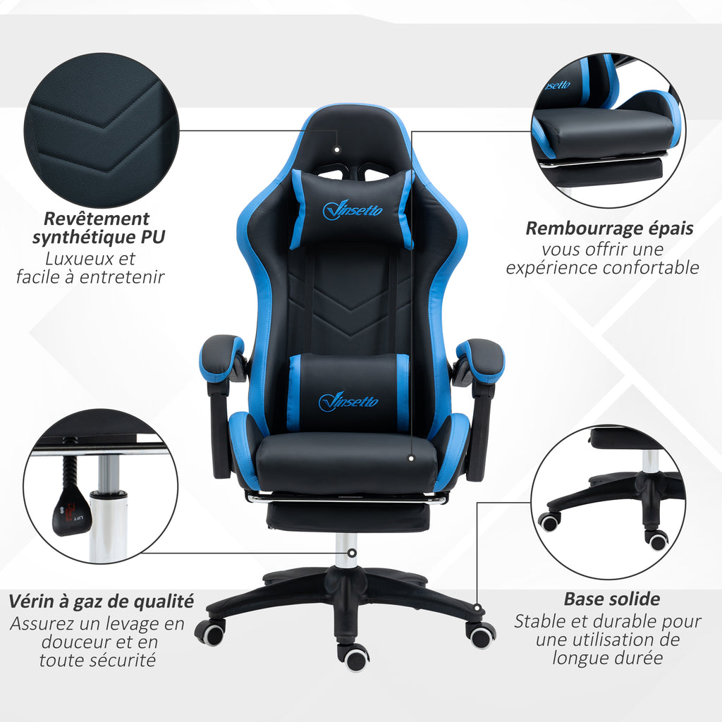 Chaise gaming fauteuil gaming ergonomique avec dossier inclinable à 135° et soutien lombaire, 65 x 6 – product view 7 | SeeMyMails Marketplace