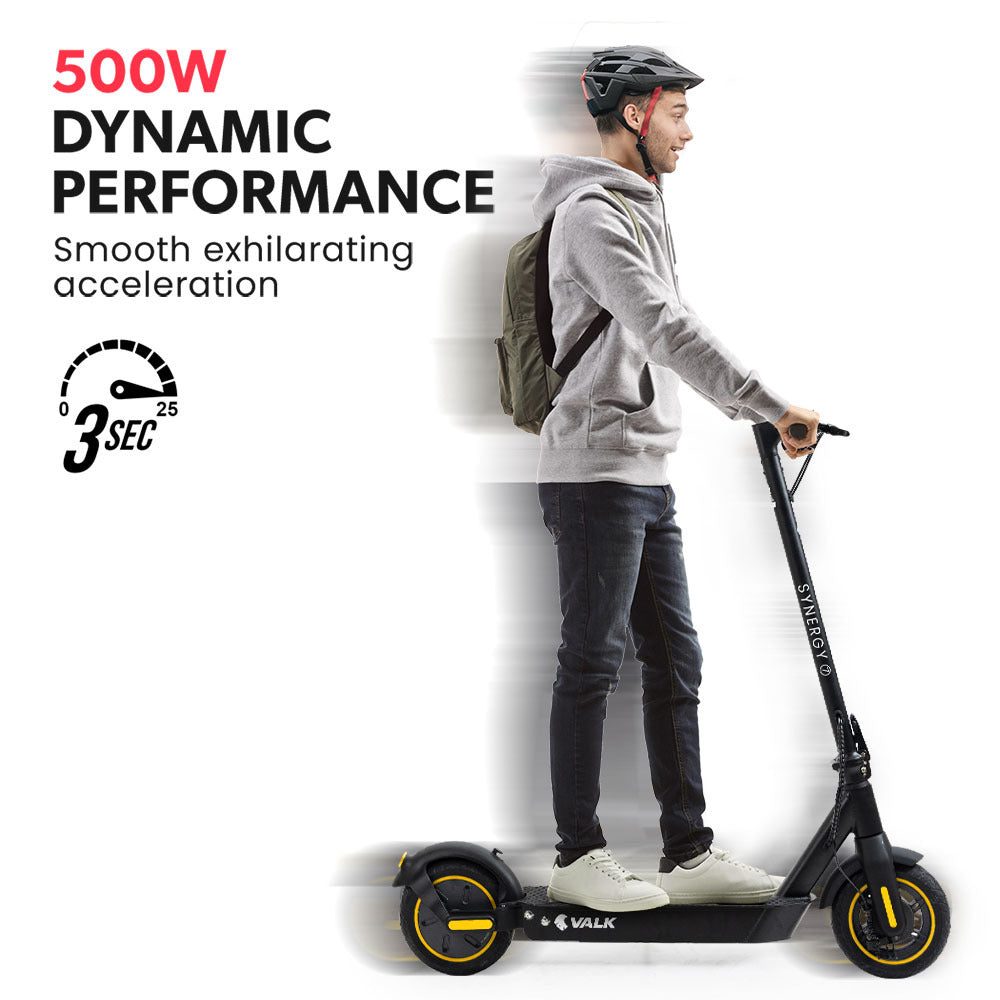 VALK Synergy 7 Electric Scooter, 500W 15Ah, AU Compliant, Motorised eScooter for Adults, Black/Yello – product view 3 | SeeMyMails Marketplace