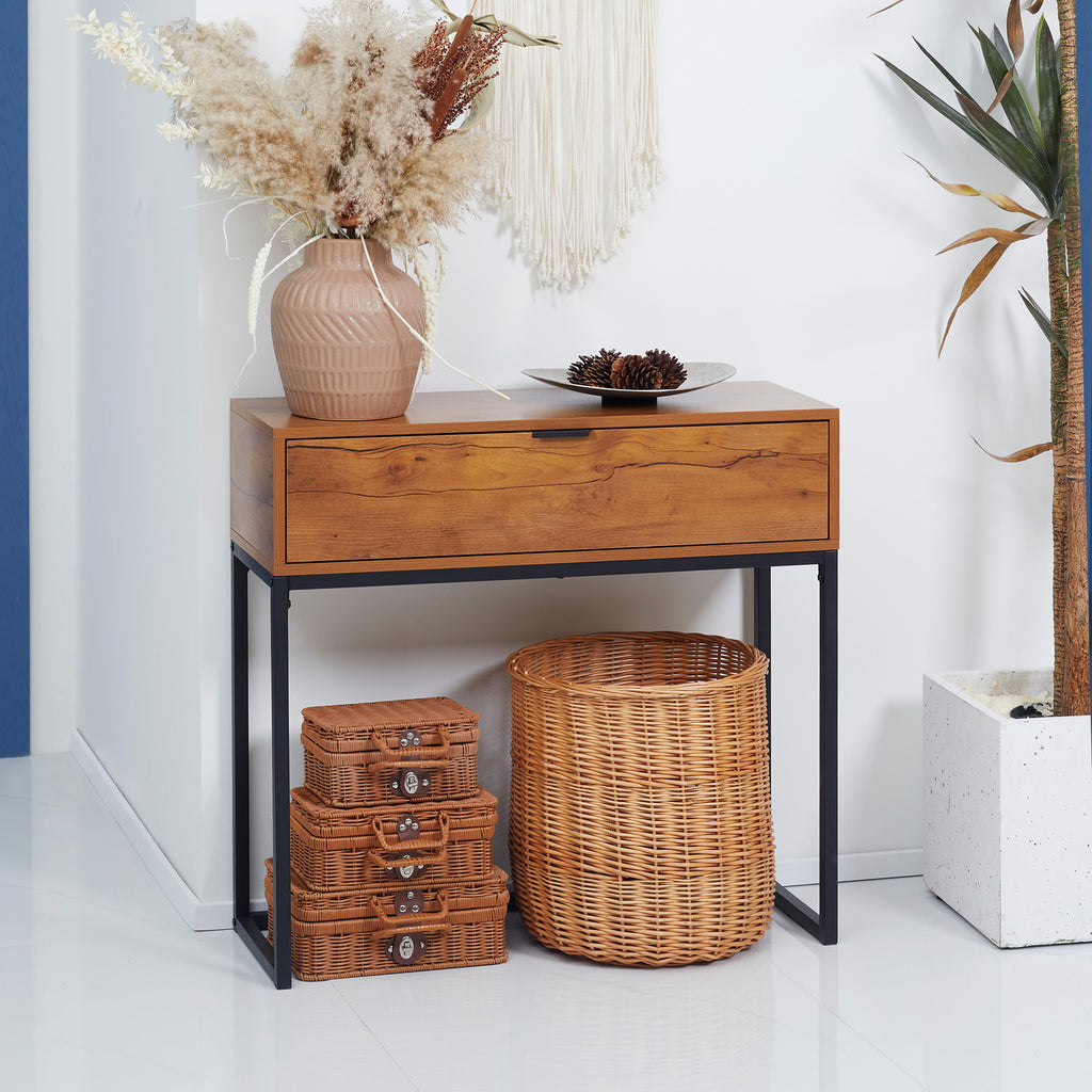 Console meuble, table console avec tiroir et pieds en acier, pour salon, entrée, couloir, 80 x 30 x  – product view 10 | SeeMyMails Marketplace