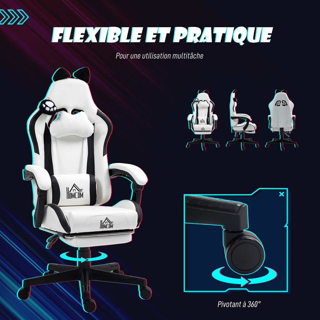 Chaise gaming ergonomique avec Oreilles de Chat, fauteuil gamer avec dossier inclinable, 65 x 62 x 1 – product view 6 | SeeMyMails Marketplace