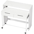 Bureau d'Ordinateur Extensible 100 cm avec 2 Tiroirs, Bureau avec Rangement, Style Moderne, Blanc | SeeMyMails Marketplace