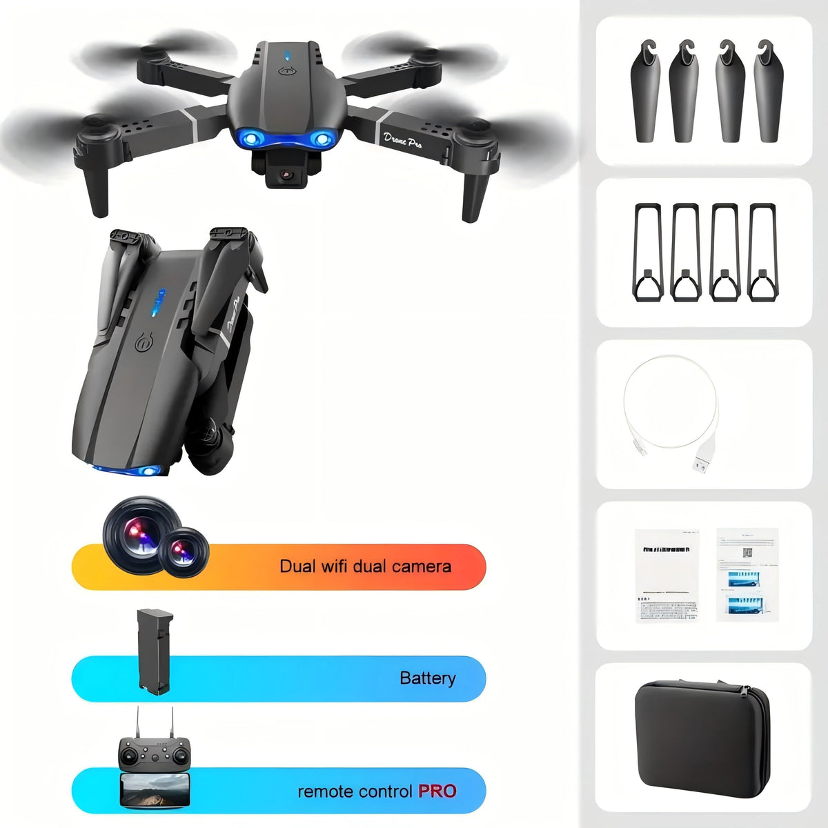 Dual Camera Foldable Quadcopter Drone – product view 5 | SeeMyMails Marketplace