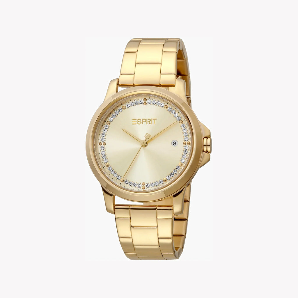 Esprit Women's Gold Stainless Steel Watch, Champagne Dial | Es1l203m0035 | SeeMyMails Marketplace