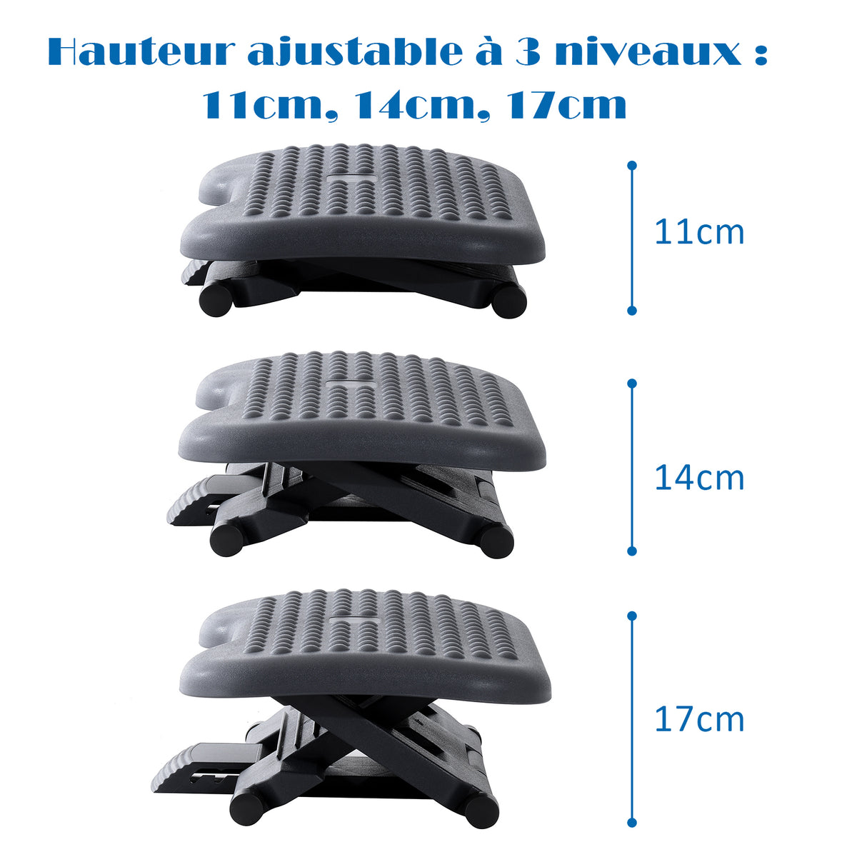 Repose-pieds de bureau, repose-pieds ergonomique, angle ajustable 30°, hauteur ajustable à 3 positio – product image 2 | SeeMyMails Marketplace
