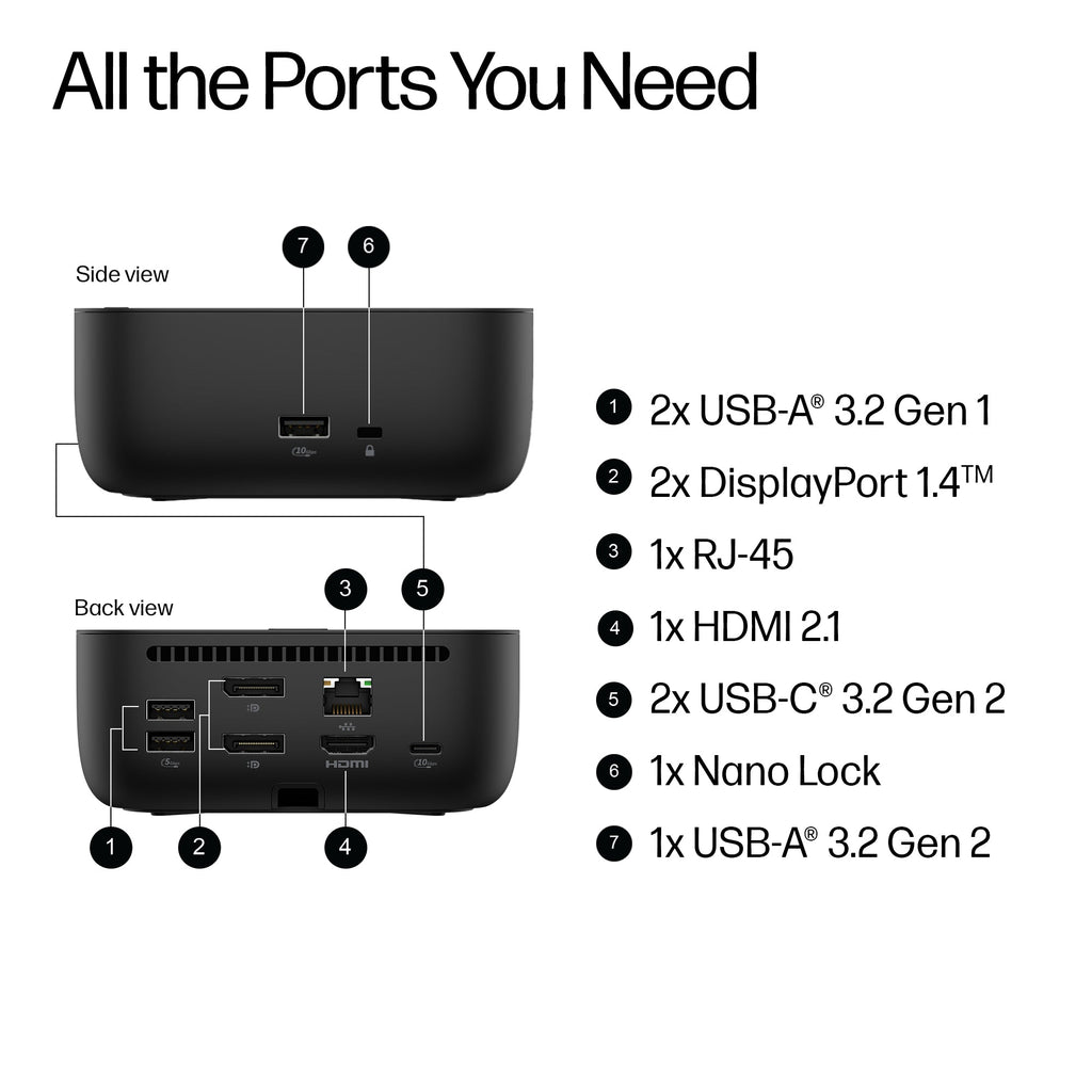 HP USB-C 100W G6 Dock – product view 4 | SeeMyMails Marketplace