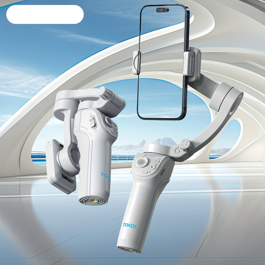 3-Axis Selfie Stick Stabilizer with LED & Face Tracking – product view 2 | SeeMyMails Marketplace
