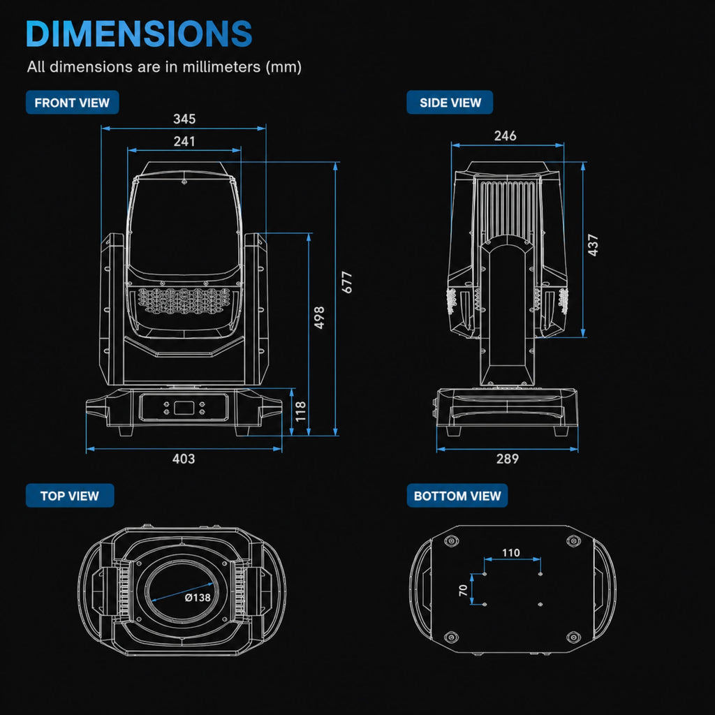 FO25 DMX512 IP66 BSW Moving Head Light 420W for Outdoor Stages | SeeMyMails Marketplace