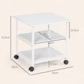 Support d'imprimante desserte de rangement 3 niveaux étagères mobile sur roulettes 50L x 50l x 52,5H | SeeMyMails Marketplace