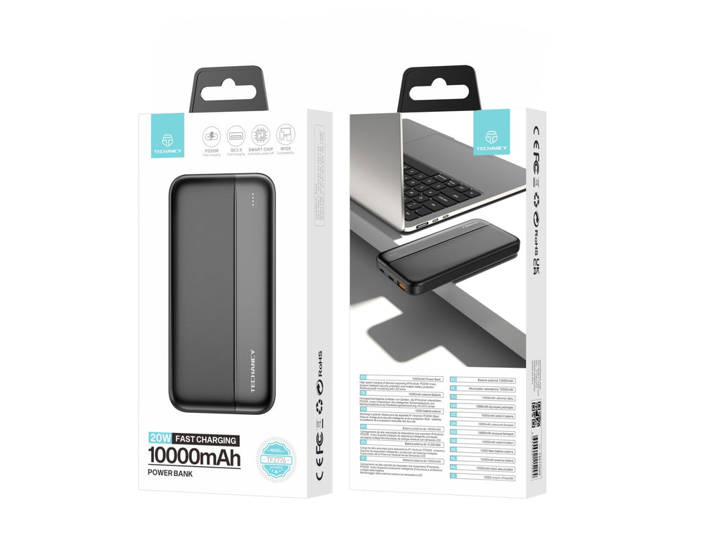 Techancy Power Bank 10000mah Preto TF2776, Carregamento Rápido Pd20w Para Smartphones, Tablets E Mui – product image 2 | SeeMyMails Marketplace