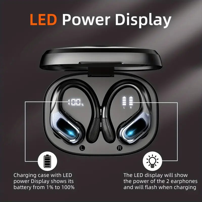 Wireless Sport Earbuds with Mic & LED Display – product view 2 | SeeMyMails Marketplace